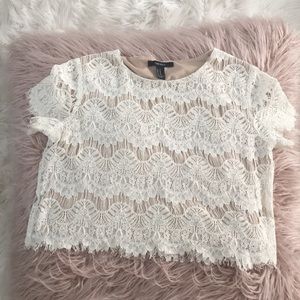 Forever 21 Lace Crop Top Size Medium